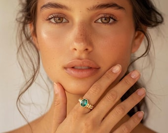 Certified 1.8ct Natural Zambian Emerald ring, Sterling 925 Silver, Gold, Platinum