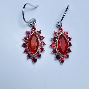 Certified 1.7cts Natural Fire opal 925 silver, 9ct 14k 18k 14ct 18ct 22ct 375 585 750 white yellow rose gold Platinum drop dangling earrings