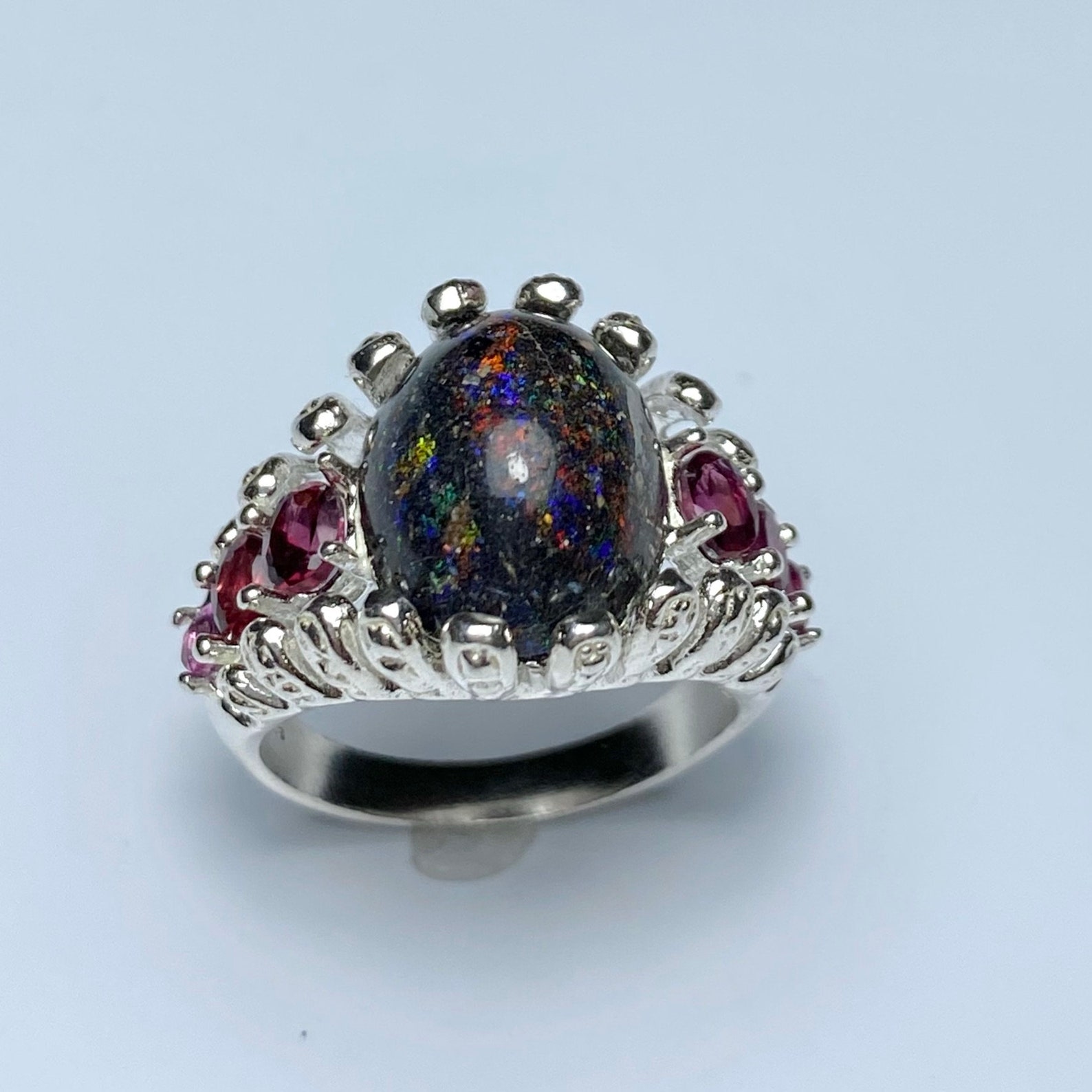 6.2cts Natural Andamooka Matrix Opal& white topaz Sterling 925 Etsy