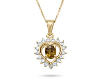 Certified 0.59cts Natural chondrodite, pendant necklace 925 silver, Gold, Platinum
