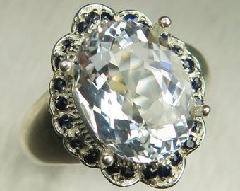 Certified 4.55cts Natural Goshenite Beryl colourless aquamarine beryl 925 sterling Silver 9ct 14k 18k yellow white rose Gold Platinum ring