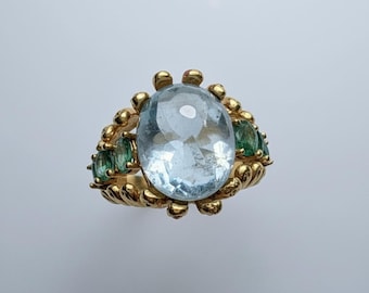 Certified 8.47ct Natural Aquamarine unisex ring 925 Silver, Gold, Platinum