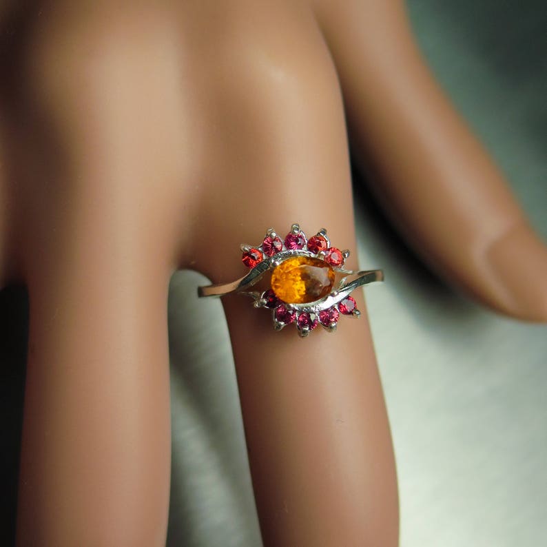 0.45cts Natural Rare Clinohumite /& red sapphires Sterling 925 Silver Gold 9ct 14k 18k white yellow rose engagement knot ring all sizes
