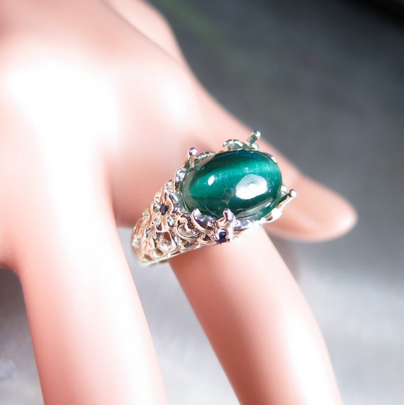 アクセサリー cats-eye Cats Eye Ring/cat Eye Gemstone Ring in Sterling Silver925