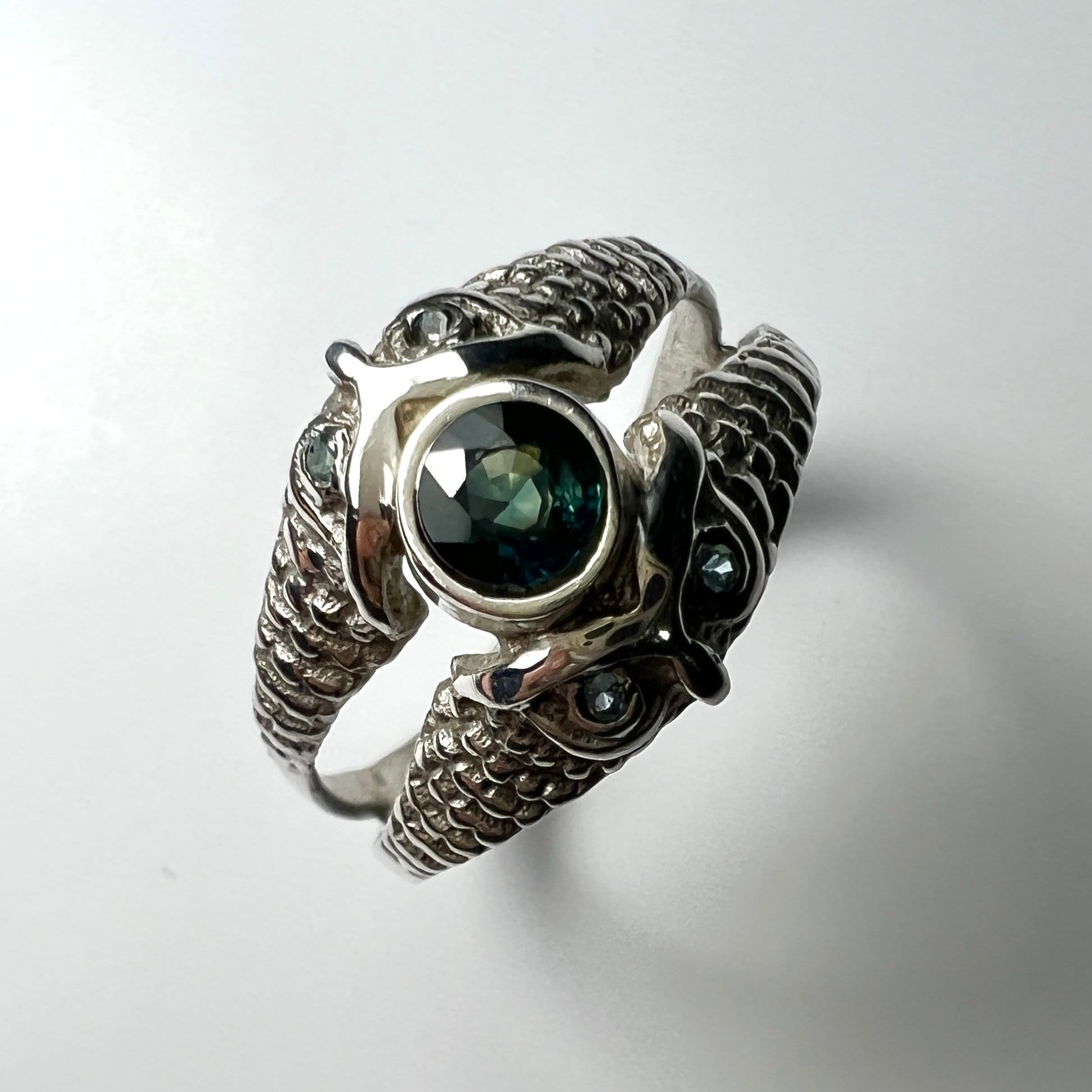 0.45ct Natural bi-colour Blue parti Sapphire 925 Sterling silver / 9ct 14k 18k 375 585 750 white yel