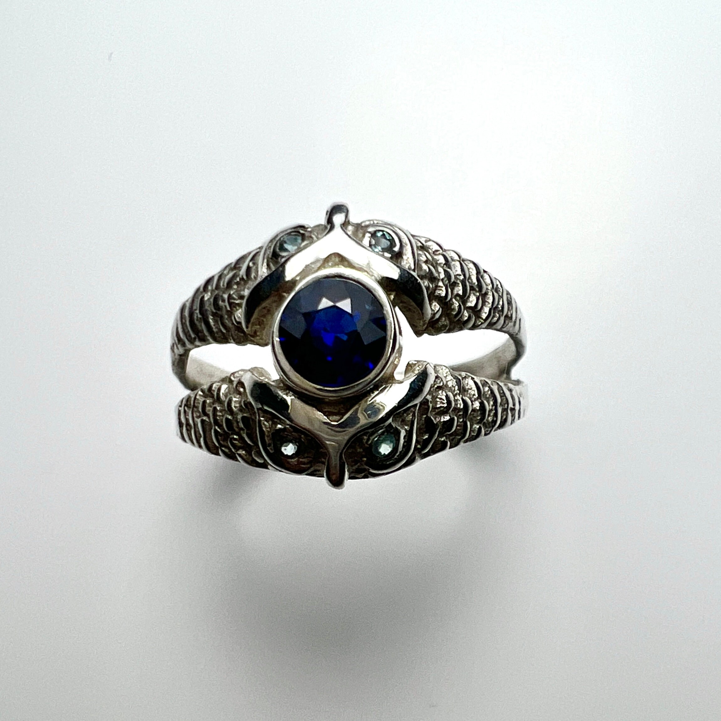 0.5ct Natural Royal blue Sapphire 925 Sterling silver / 9ct 14k 18k 375 585 750 white yellow rose Go