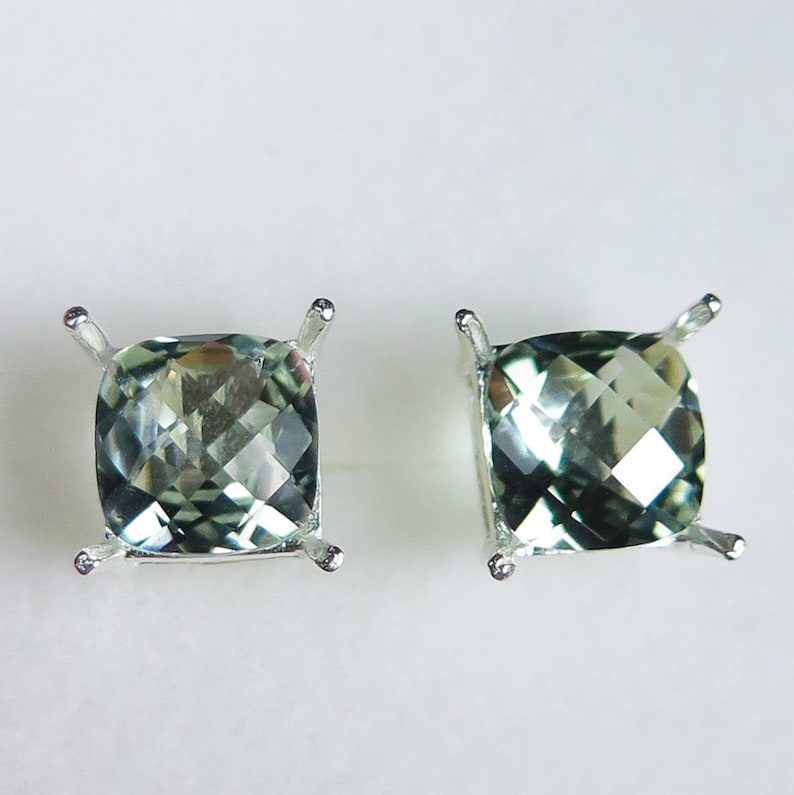 FB Jewels Set 925 Sterling Silver Genuine Amethyst Polished Genuine Amethyst And .025 CTW Diamond Earrings