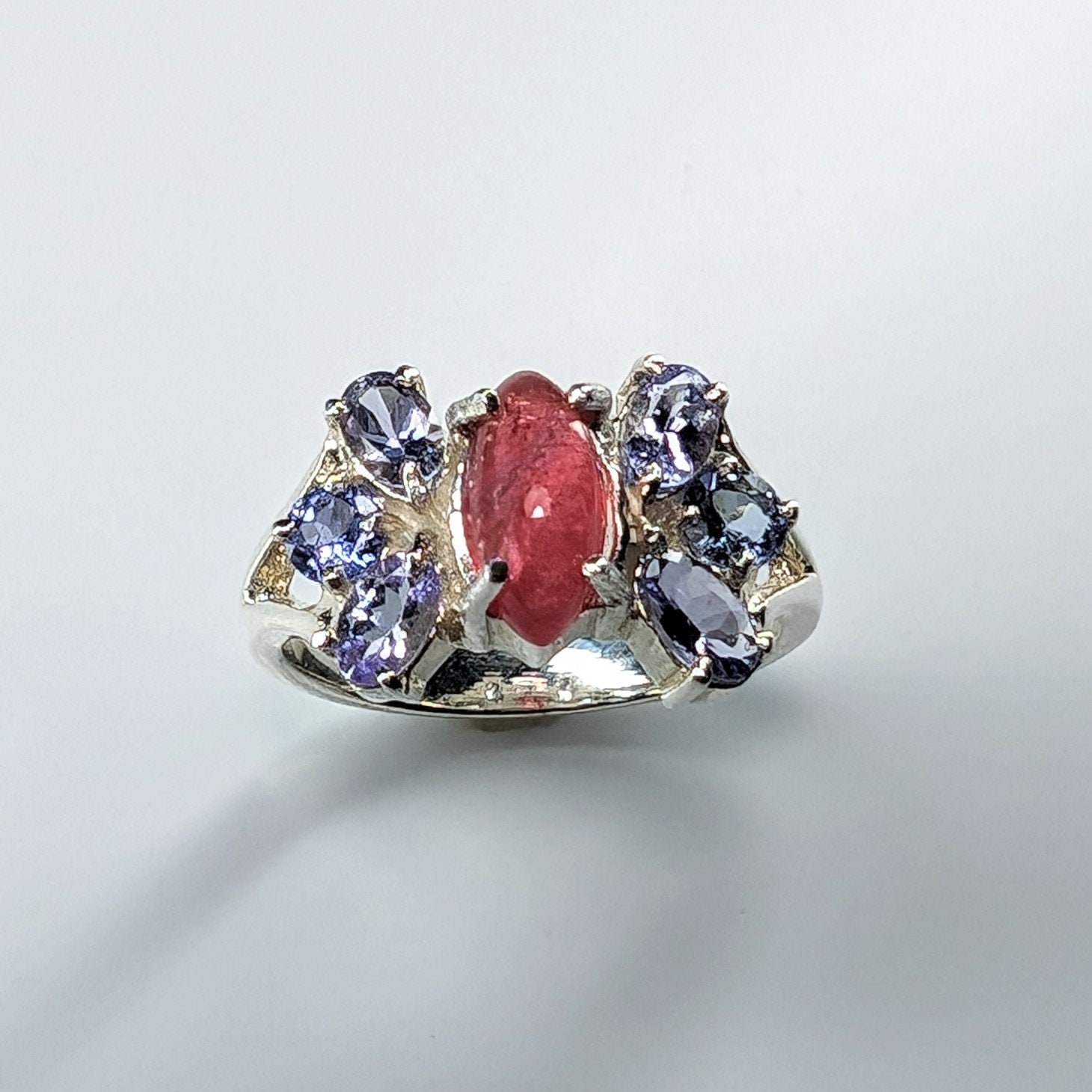 ATELIER ROUGE ゴールド・レッドリング　L 1.8cts Natural Raspberry Red Rhodonite Sterling 925 Silver