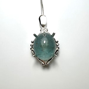 Certified 19.1ct Natural Blue Aquamarine cats eye Sterling 925 silver 14k 18k 585 375 750 yellow white rose gold Platinum pendant necklace