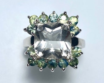 Certified 3.5cts Natural Goshenite Beryl (Aquamarine) 925 Sterling Silver / Gold 9ct 14k 18k yellow white rose red engagement ring s