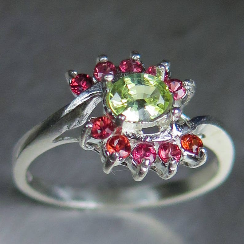 0.3ct Natural Chrysoberyl yellow /& red sapphire 925 Silver 9ct 14k 18k Yellow Red White Gold Platinum Palladium engagement ring all sizes