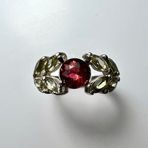 Certified Natural Tourmaline Rubelite Rubellite red 925 Silver 9ct 14k 18k 375 585 750 yellow white rose Gold Platinum engagement ring