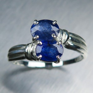 Certified 2.6ct Natural royal blue Sapphires, oval cut Sterling .925 Silver / 9ct 14k 18k 375 585 750 Gold / 950 Platinum ring