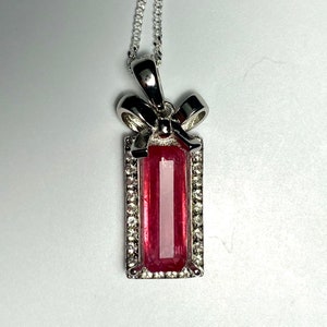 Certified 1.4ct Natural Rhodonite Red 925 silver 9ct 14k 18k 585 375 750 yellow white rose gold Platinum pendant necklace