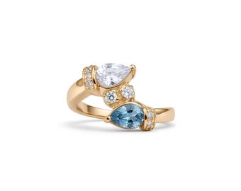 Certified Natural sky Blue Sapphire 925 Silver, Gold, Platinum engagement ring