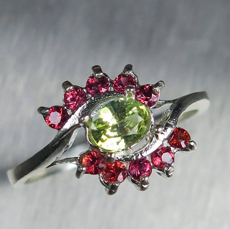 0.3ct Natural Chrysoberyl yellow /& red sapphire 925 Silver 9ct 14k 18k Yellow Red White Gold Platinum Palladium engagement ring all sizes