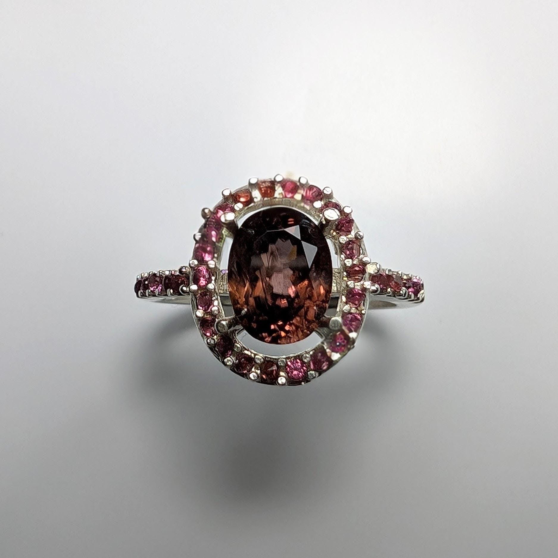2.52cts Natural Red With Orange Hint Zircon 925 Sterling Silver
