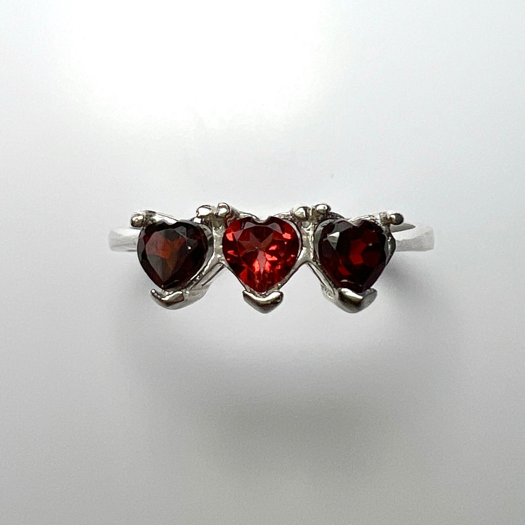 Natural Burgundy Red Spessartine Garnet Sterling 925 Silver / 9ct