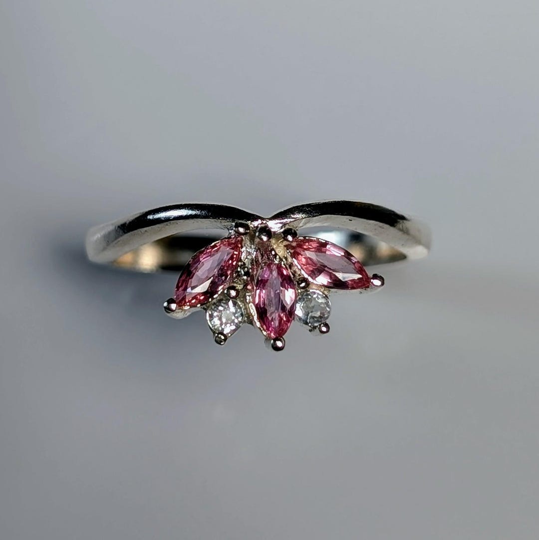 Anello in argento sterling 925 con zaffiro naturale Padparadscha
