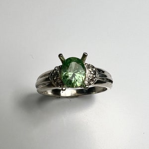 0.85ct Certified Natural demantoid garnet Sterling 925 silver, 9ct 14k 18k 375 585 750 white rose yellow Gold, 950 Platinum ring