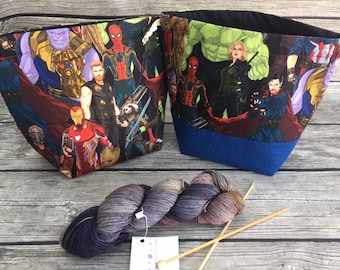 Cross Stitch Bag \u2013 Bingo \u2013 Disney Marvel Drawstring Bag \u2013 Project Bag Knitting Bag \u2013 Crochet Bag Handmade- Toy Sack Hulk Thor
