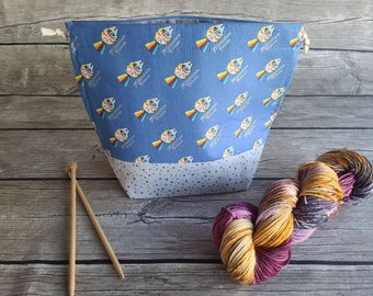 Millennium (Falcon) Rainbow -- Project Bag -- Drawstring Knitting Bag -- Yarn Bag -- Crochet Bag -- Star Wars