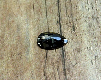 Black Diamond Teardrop Sew On Stone, Swarovski Crystals, Pear Sew On Rhinestones, Black Rhinestones, Swarovski #3230, Destash, 12mm