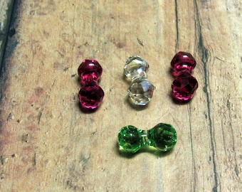 Swarovski Modular Beads, Peridot Modular Bead, Fuchsia Modular Bead, Swarovski Article #5150, Swarovski Crystals, Swarovski Destash, 15x7mm