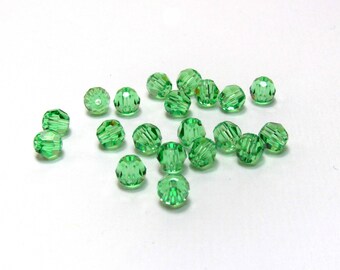 4mm Peridot Swarovski Crystal Round Beads, Swarovski Crystals, Peridot Crystal Round Beads, Swarovski #5000, Article #5000, Peridot Crystal