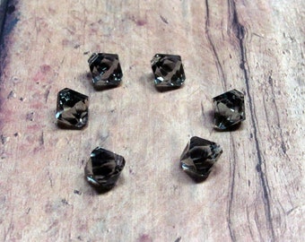 Black Diamond Swarovski Top Drilled Bicone Pendant, Swarovski Crystals, Swarovski #6328, Black Diamond Bicone Pendant, Top Drilled, 8mm