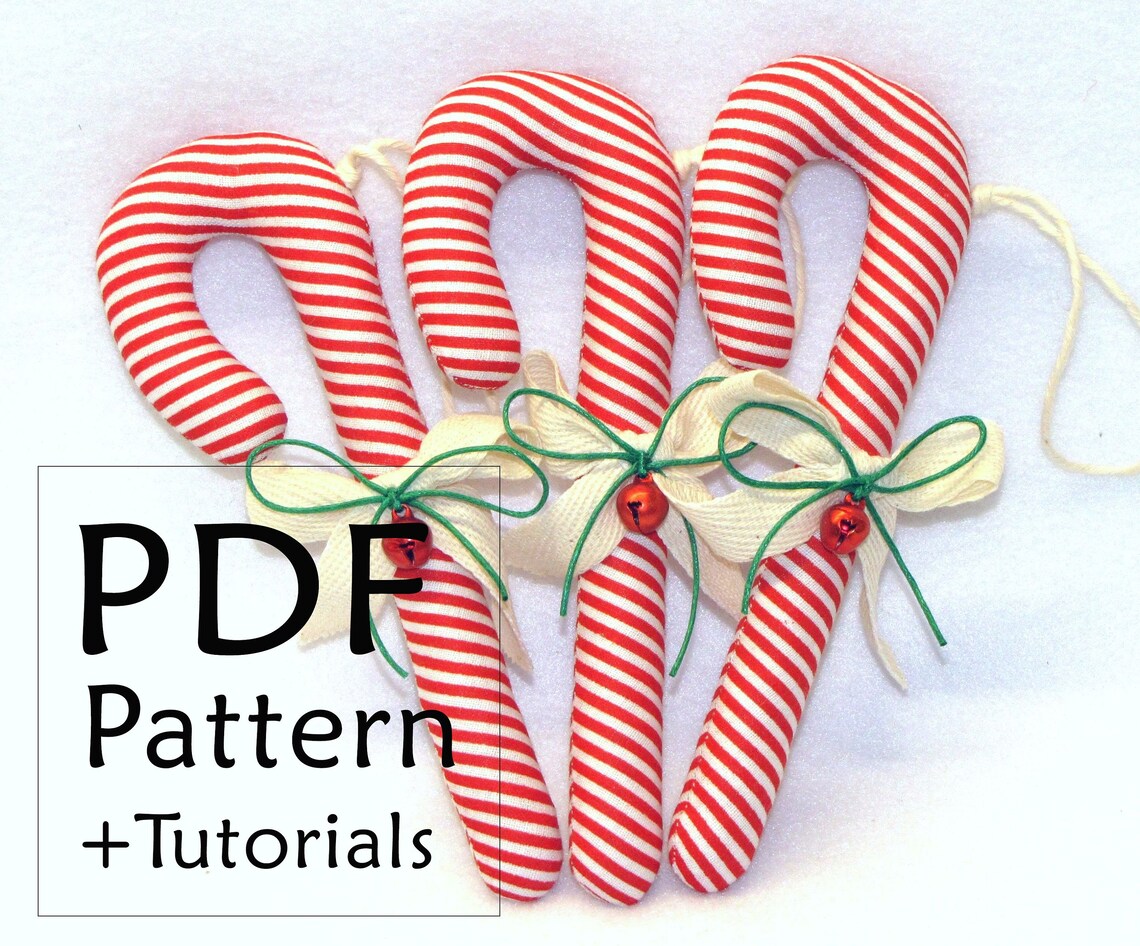 Easy Christmas Pattern PDF Sewing Pattern Stuffed Candy Cane Etsy