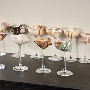 Natural Conch Shell Wine Glass,Beach Wedding Bridesmaid Gifts,Handmade Shell Martini Glasses,Goblet Cocktail Glass Cup,Martini Glasses, Gift