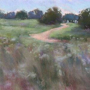 Original Pastel Painting / Landscape Road Painting / 9" x 5.75" / Susan Jenkins