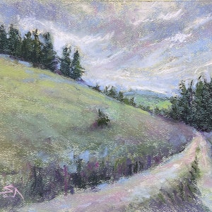 Original Pastel Painting / long Way Home / 10 X 7 