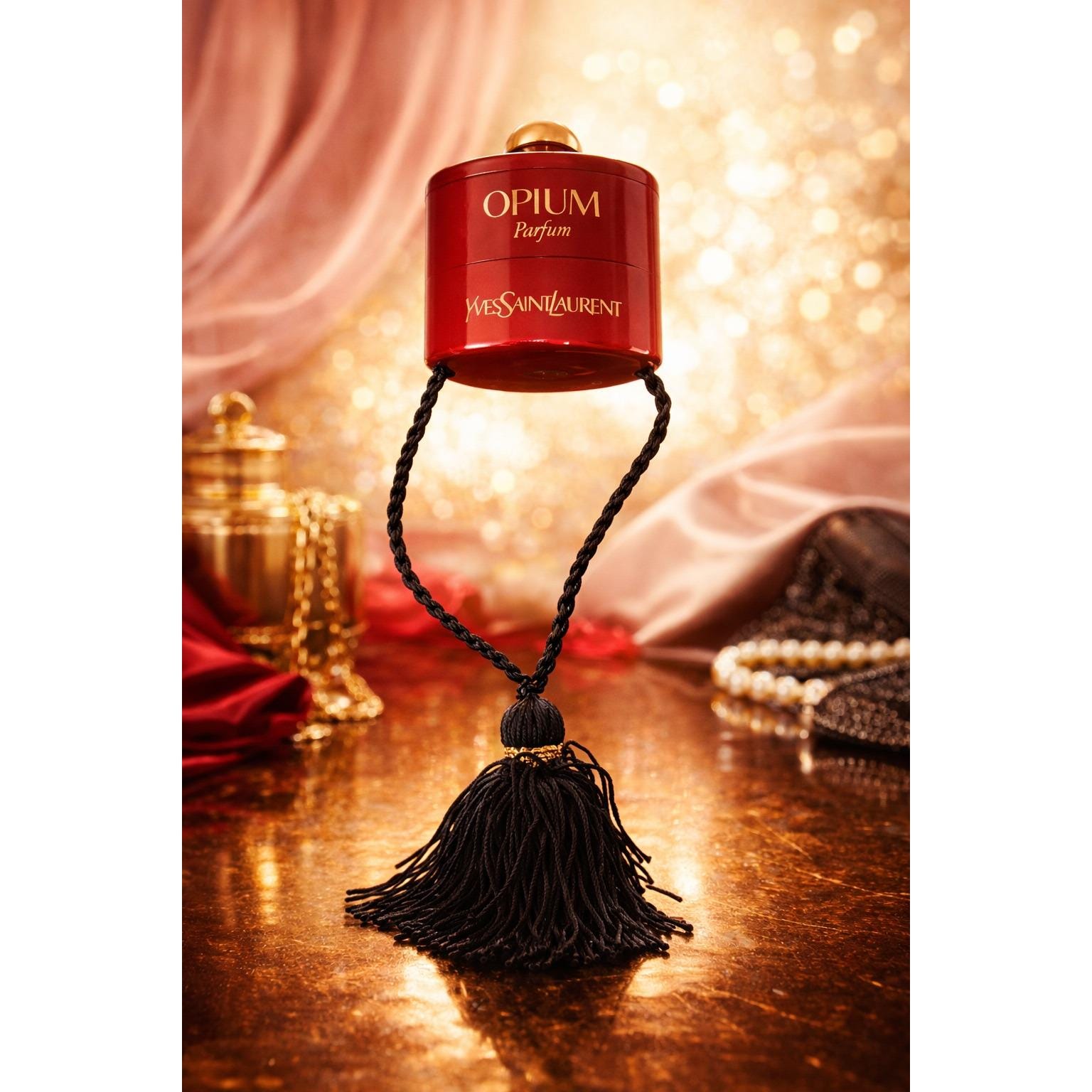 Vintage Opium Yves Saint Laurent Parfum Mini Bottle Black Tassel