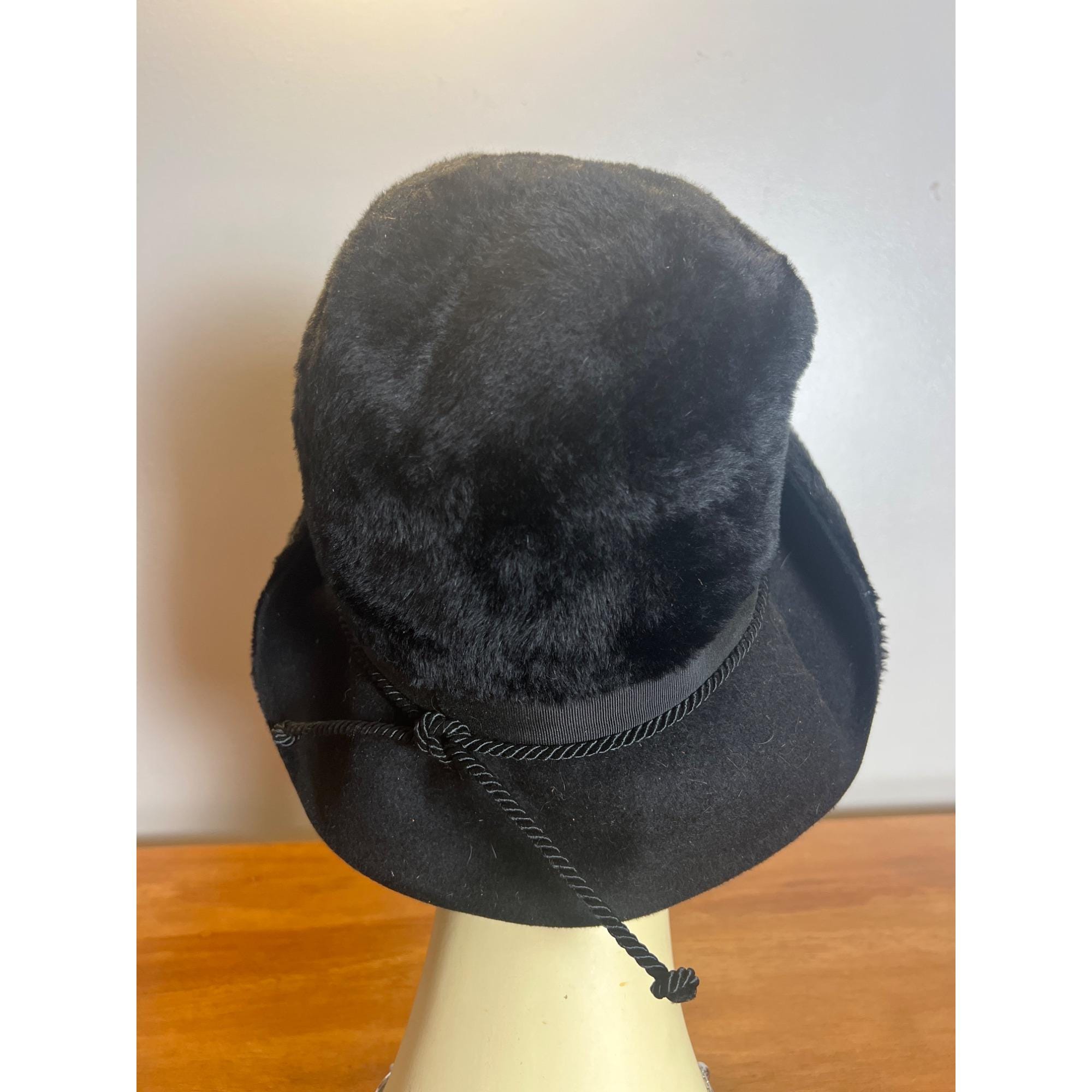 Gwenn Pennington exclusive empress felt/fur like hat black Gwenn Pennington Exclusive Vintage fur hat | eBay main image 2