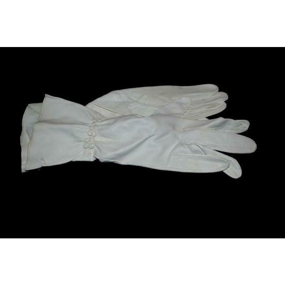 Vintage Doeskin Kid Leather Gloves Womens 6.5 Whit