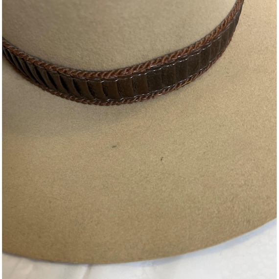 Vintage Stetson Hat 3X Beaver Tan Cowboy Western Brimmed Feather