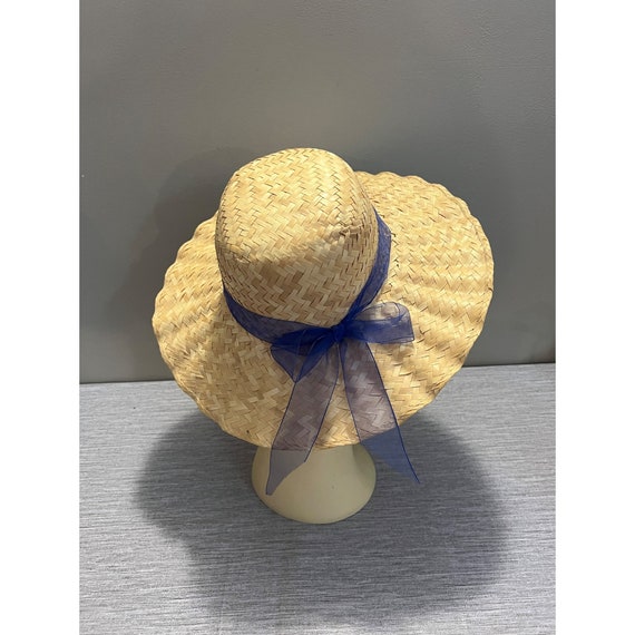Marled Straw Bucket with Oversized Grosgrain Bow