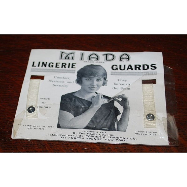 Miada Lingerie Guards Prevents Straps From Slipping Vintage Copyright 1923 New