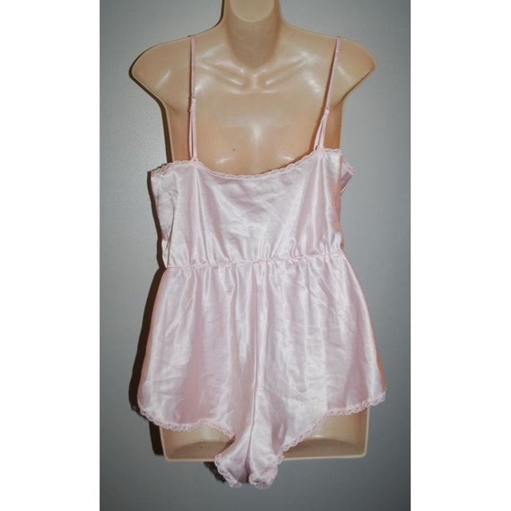 Vintage Maidenform Pink Embroidered Romper Teddy … - image 4