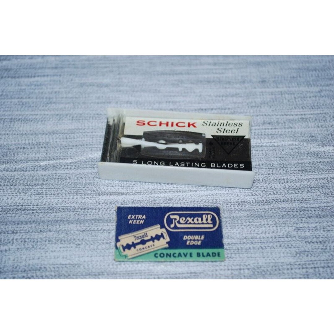 Vintage Schick Stainless Steel Razor Blades & Rexall Concave Etsy