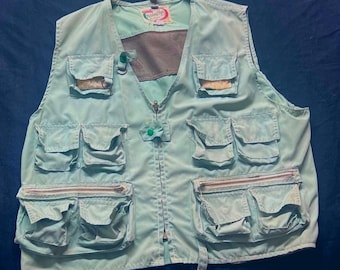 Vintage World Famous Fishing Vest Sanforized Deluxe 6303 Mens