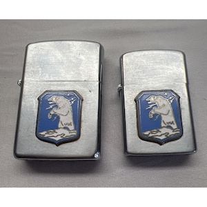 Vintage Vulcan Lighters Millitary Yukon Command Hq Co Fairbanks Alaska Bear