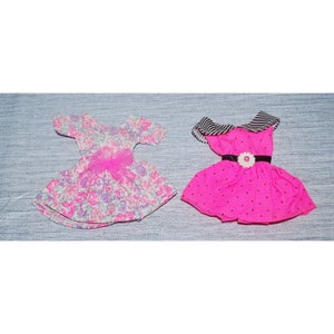 Vintage Barbie Dress Lot of 2 1990s Easy On Purple Tags Authentic Mattel Doll