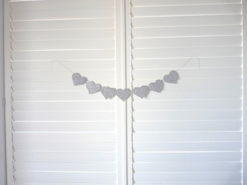 Bridal Shower decoration Gold glitter Wedding Engagement LOVE HEART Banner Bunting Garland Wedding Banner