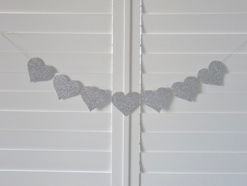 Bridal Shower decoration Gold glitter Wedding Engagement LOVE HEART Banner Bunting Garland Wedding Banner