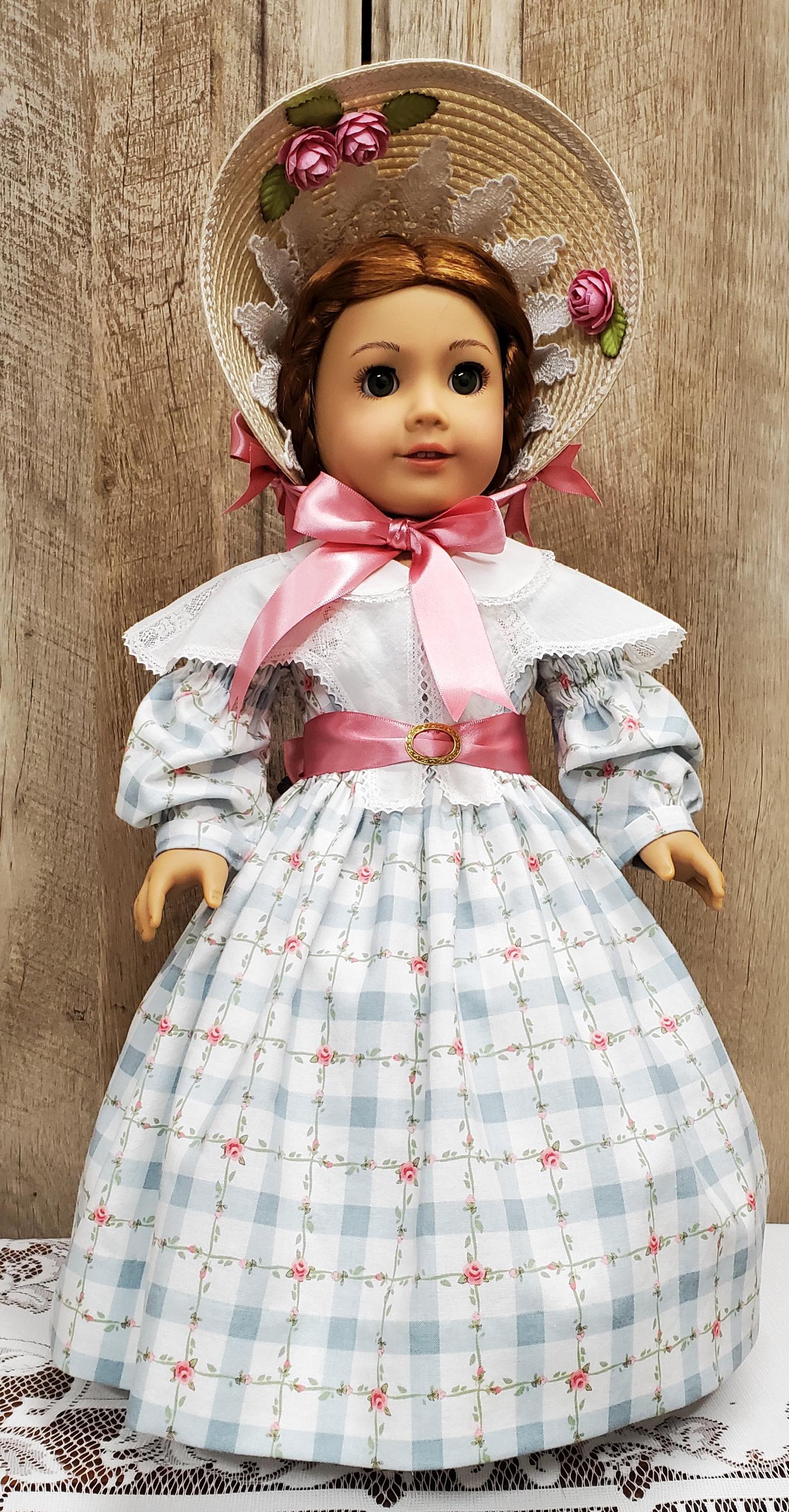 OOAK - 1830's Gown, Bonnet and Pelerine for 18 inch Dolls such as American Girl