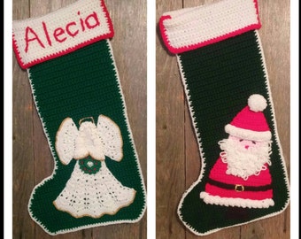 Christmas Stocking - Personalized Christmas Stockings - Crocheted - Knit Christmas Stocking - Personalized Stocking - Christmas gifts