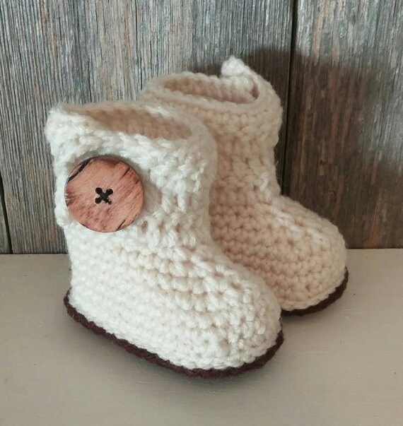 ivory baby booties